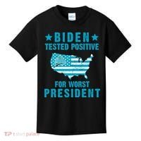 Biden Tested Positive For The Worst President Kids T-Shirt thumb 0