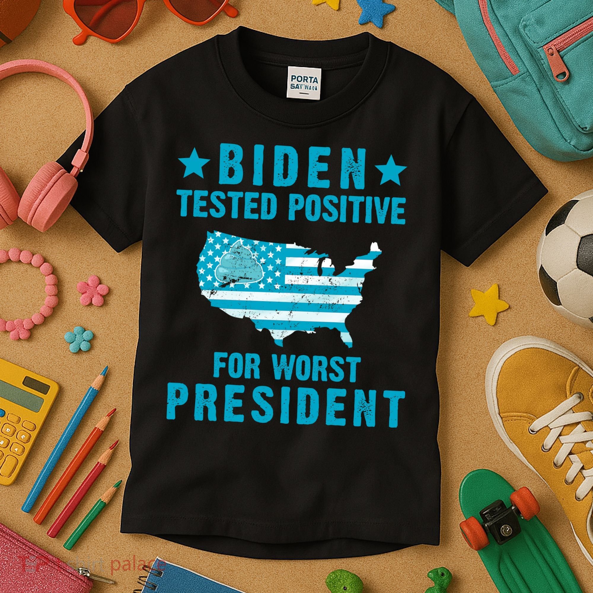Biden Tested Positive For The Worst President Kids T-Shirt