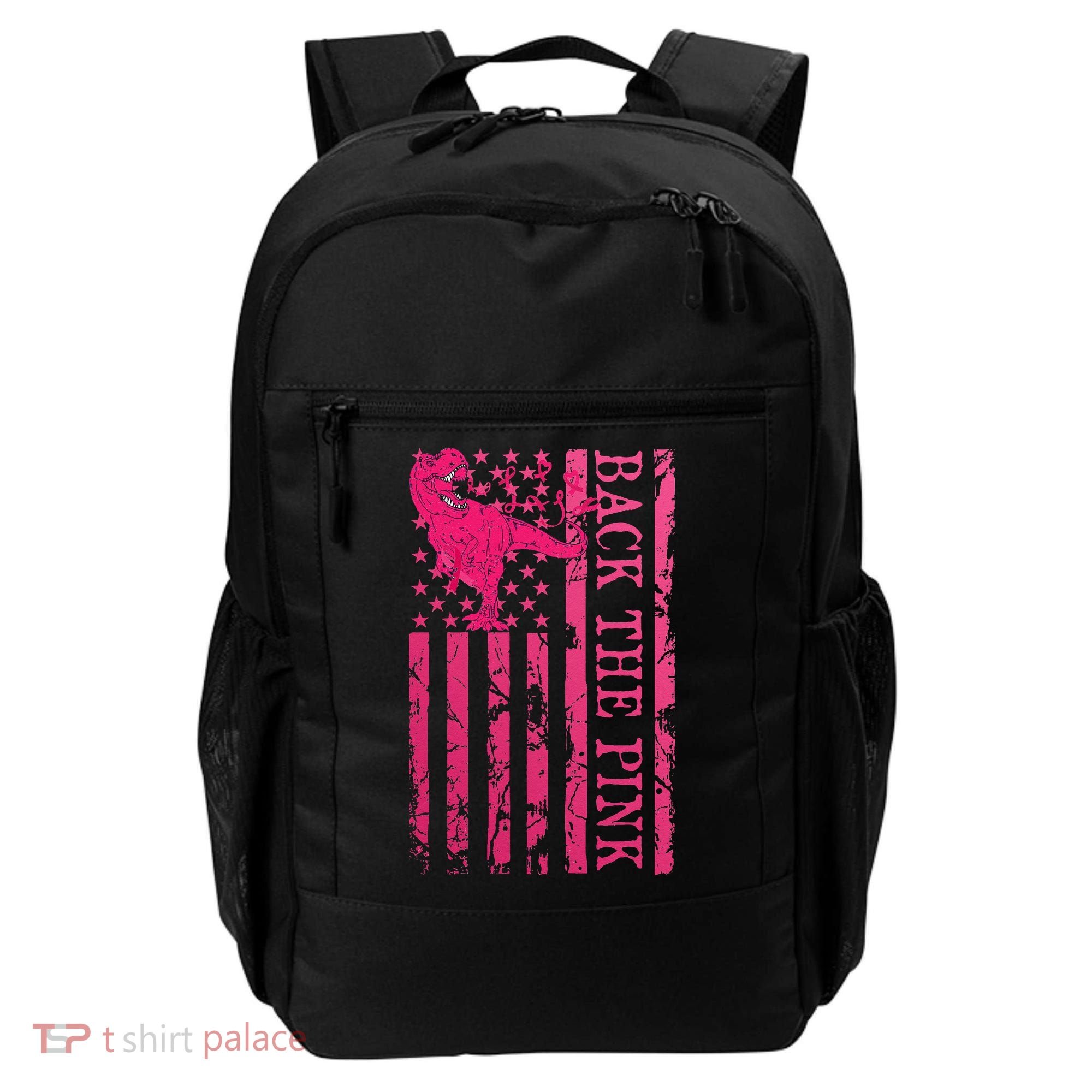 Back The Pink Warrior Flag American Breast Cancer Awareness Backpack