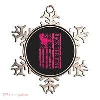 Back The Pink Warrior Flag American Breast Cancer Awareness Ornament thumb 0