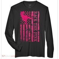 Back The Pink Warrior Flag American Breast Cancer Awareness Zone Performance Long-Sleeve T-Shirt thumb 0