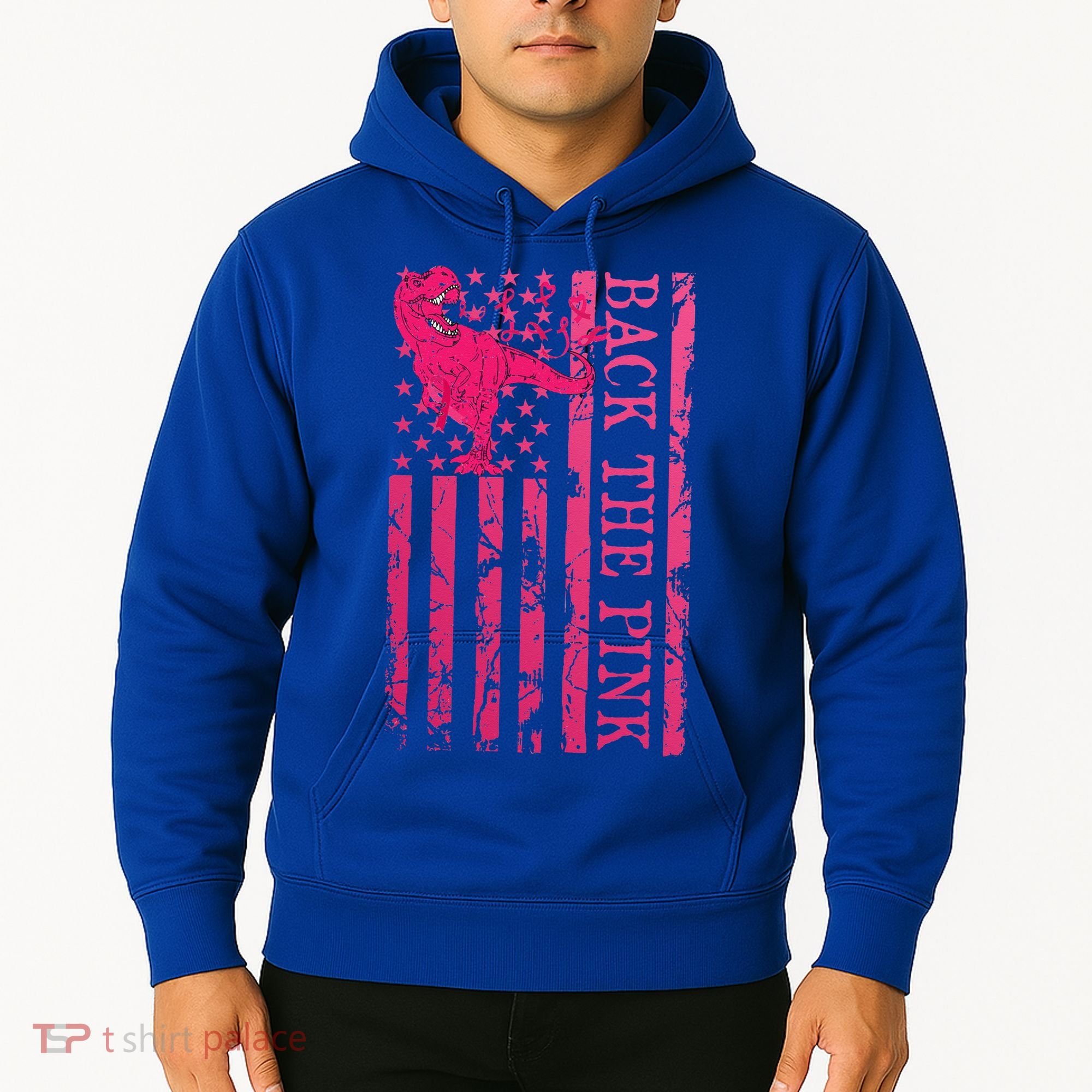 Back The Pink Warrior Flag American Breast Cancer Awareness Hoodie