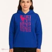 Back The Pink Warrior Flag American Breast Cancer Awareness Hoodie thumb 5