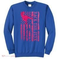 Back The Pink Warrior Flag American Breast Cancer Awareness Sweatshirt thumb 0