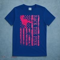 Back The Pink Warrior Flag American Breast Cancer Awareness T-Shirt thumb 5