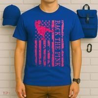 Back The Pink Warrior Flag American Breast Cancer Awareness T-Shirt thumb 6