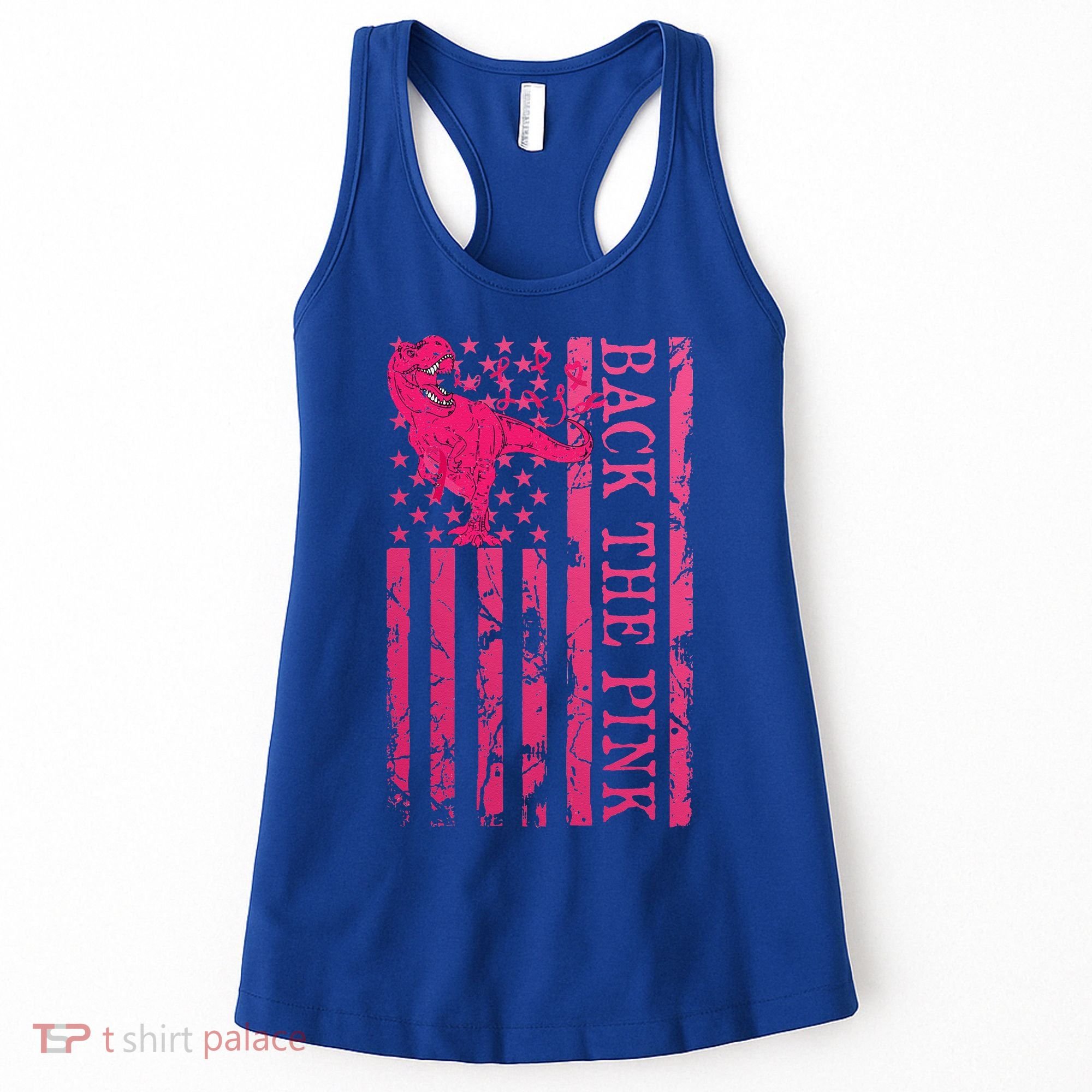 Back The Pink Warrior Flag American Breast Cancer Awareness Women's Tank Top
