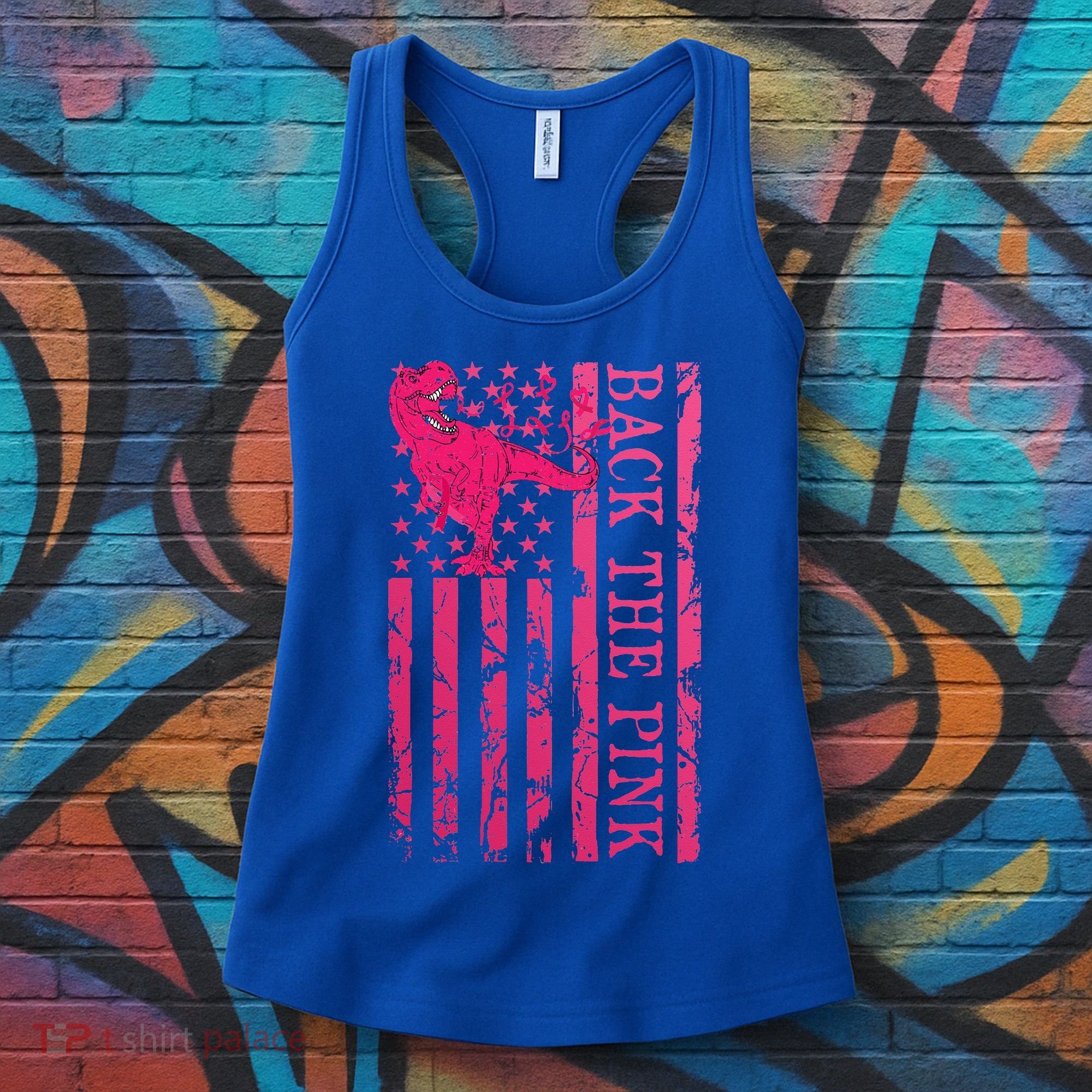 Back The Pink Warrior Flag American Breast Cancer Awareness Women's Tank Top