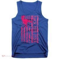 Back The Pink Warrior Flag American Breast Cancer Awareness Tank Top thumb 0