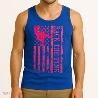 Back The Pink Warrior Flag American Breast Cancer Awareness Tank Top thumb 3