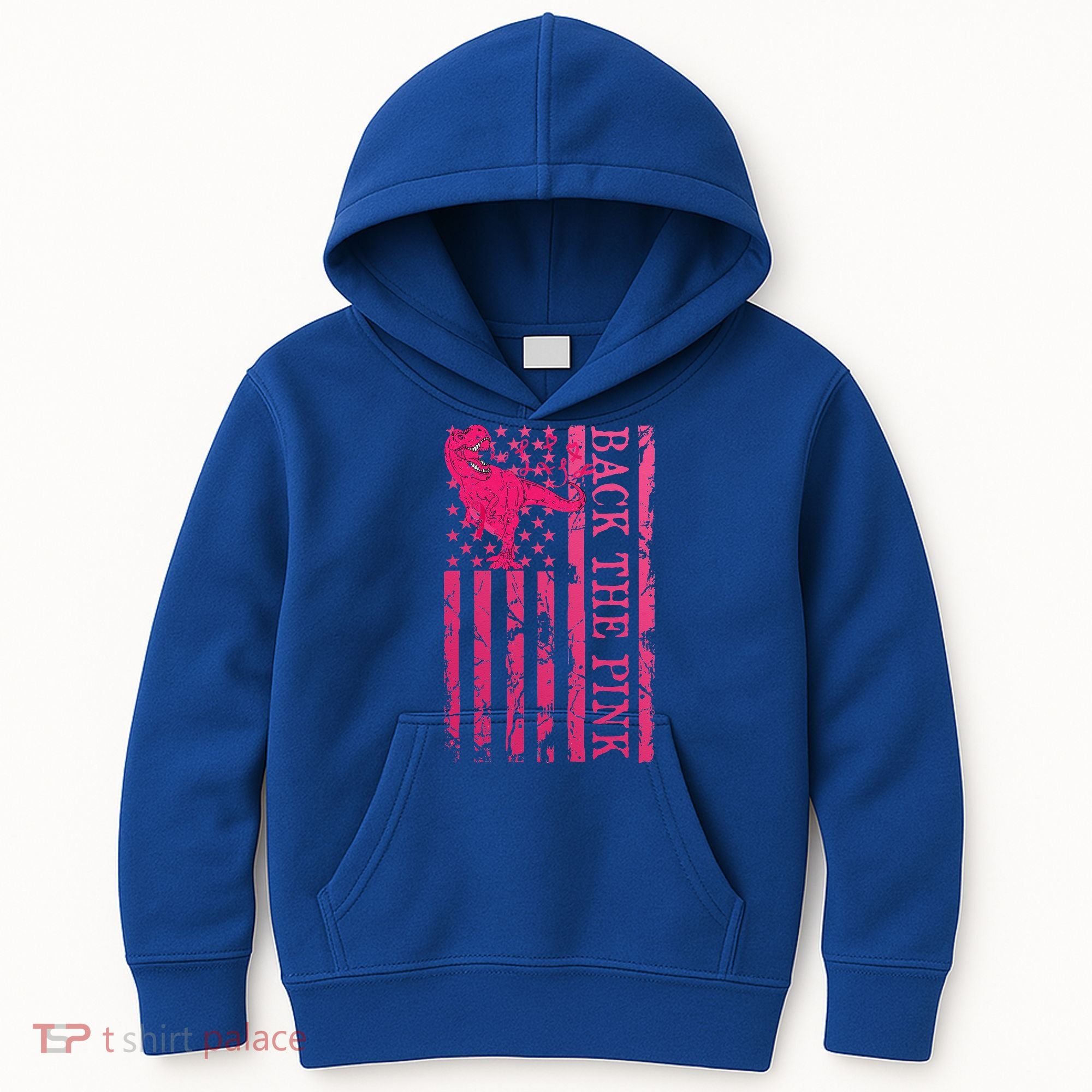 Back The Pink Warrior Flag American Breast Cancer Awareness Kids Hoodie