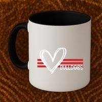 Bulldogs Team Pride School Spirit White Red Heart Coffee Mug thumb 2