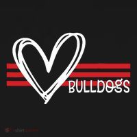 Bulldogs Team Pride School Spirit White Red Heart Coaster thumb 2