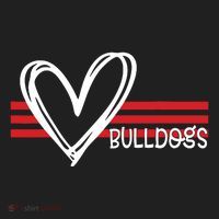 Bulldogs Team Pride School Spirit White Red Heart Hat thumb 2