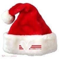 Bulldogs Team Pride School Spirit White Red Heart Santa Hat thumb 0