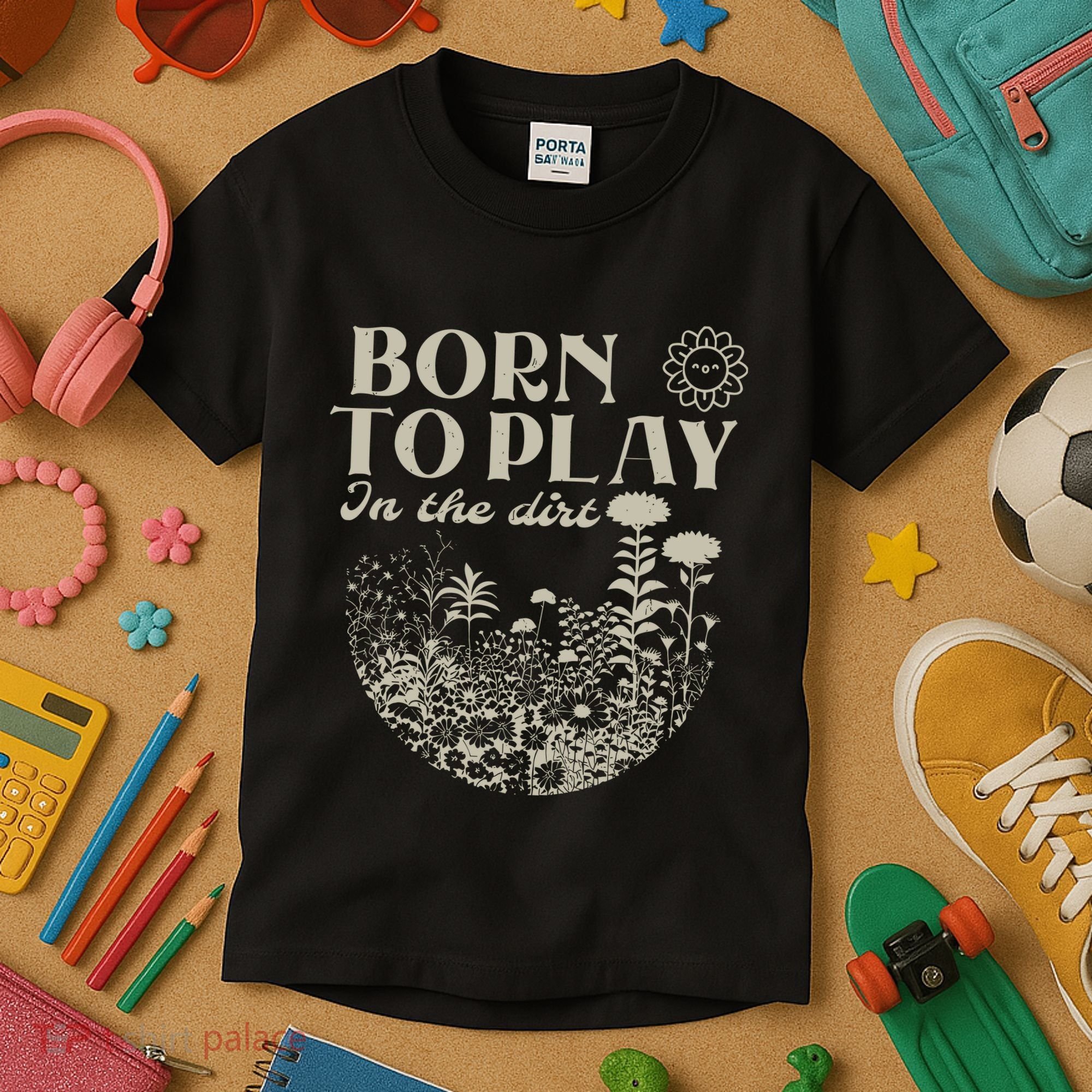 Born To Play In The Dirt Kids T-Shirt