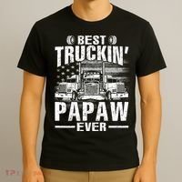 Best Truckin Papaw Ever Usa Flag T-Shirt thumb 3