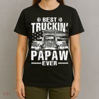 Best Truckin Papaw Ever Usa Flag T-Shirt thumb 4