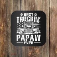 Best Truckin Papaw Ever Usa Flag Coaster thumb 0
