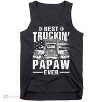 Best Truckin Papaw Ever Usa Flag Tank Top thumb 0