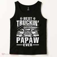 Best Truckin Papaw Ever Usa Flag Tank Top thumb 2