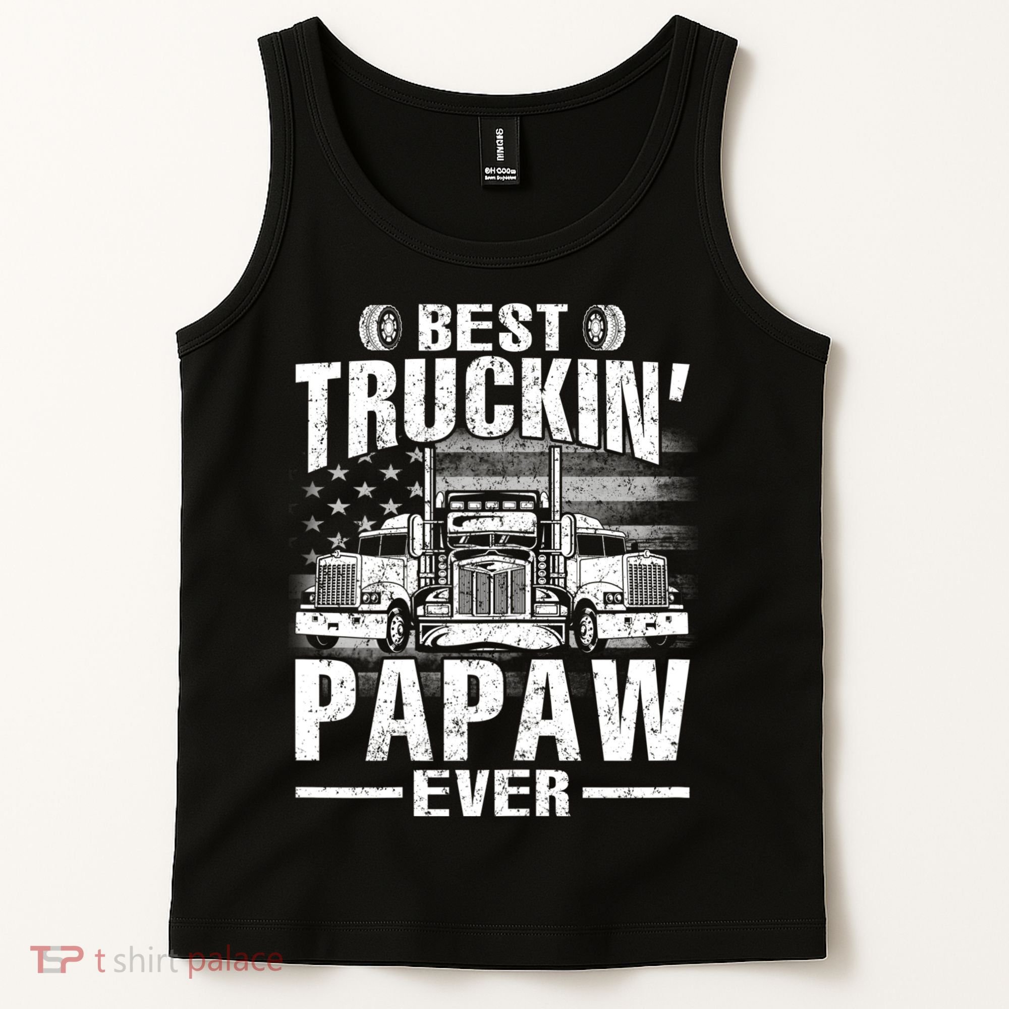Best Truckin Papaw Ever Usa Flag Tank Top