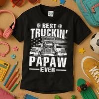 Best Truckin Papaw Ever Usa Flag Kids T-Shirt thumb 3