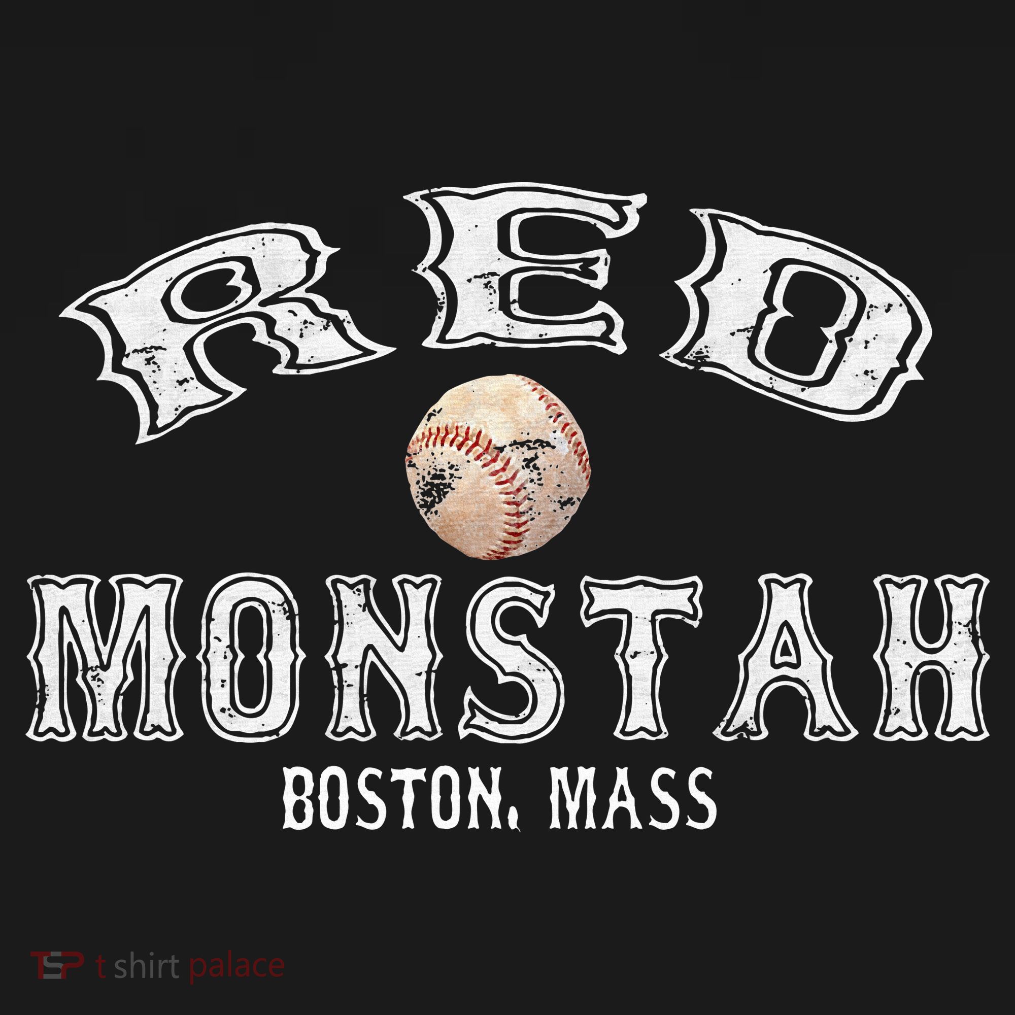 Boston Townie Pride Fans Red Monsta Vintage Fenway T-Shirt
