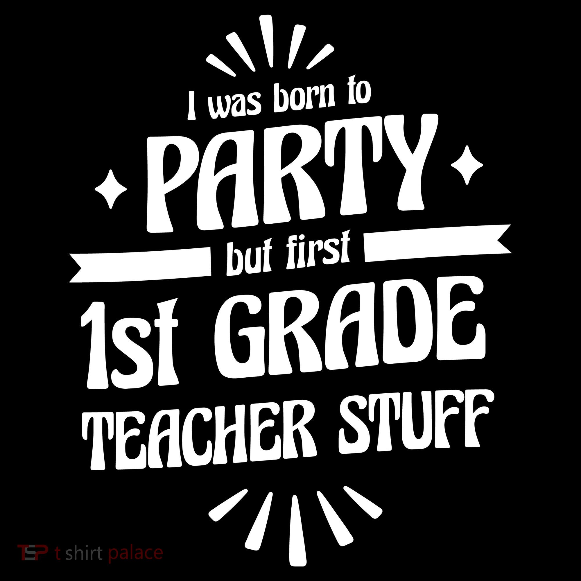 Born To Party First Grade Teacher Stuff Doggie Tank