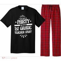 Born To Party First Grade Teacher Stuff Pajama Set thumb 0