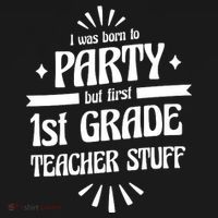 Born To Party First Grade Teacher Stuff Kids Hoodie thumb 5