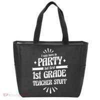 Born To Party First Grade Teacher Stuff Tote Bag thumb 0