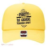 Born To Party First Grade Teacher Stuff Hat thumb 0