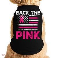 Back The Pink Ribbon Flag Breast Cancer Warrior Doggie Tank thumb 0