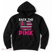 Back The Pink Ribbon Flag Breast Cancer Warrior Hoodie thumb 0
