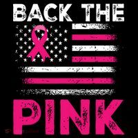 Back The Pink Ribbon Flag Breast Cancer Warrior Long Sleeve Shirt thumb 2