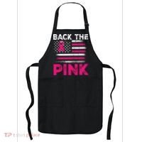 Back The Pink Ribbon Flag Breast Cancer Warrior Apron thumb 0