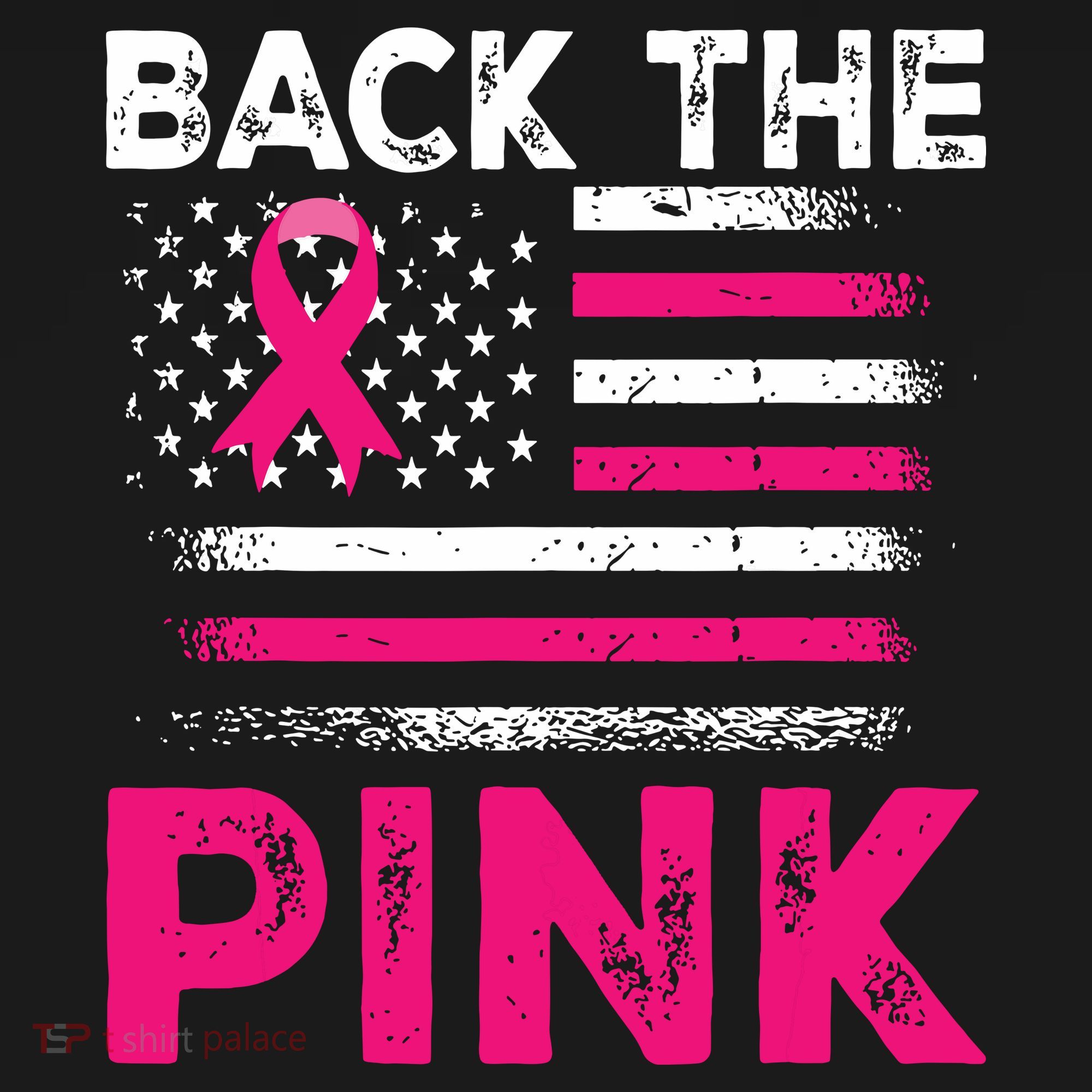 Back The Pink Ribbon Flag Breast Cancer Warrior Women's Hoodie