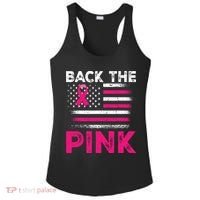 Back The Pink Ribbon Flag Breast Cancer Warrior Ladies PosiCharge Competitor Racerback Tank thumb 0