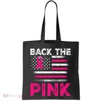 Back The Pink Ribbon Flag Breast Cancer Warrior Tote Bag thumb 0