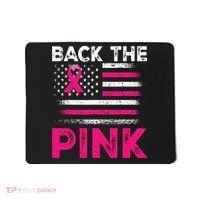 Back The Pink Ribbon Flag Breast Cancer Warrior Mousepad thumb 0