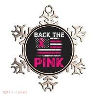 Back The Pink Ribbon Flag Breast Cancer Warrior Ornament thumb 0