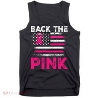 Back The Pink Ribbon Flag Breast Cancer Warrior Tank Top thumb 0