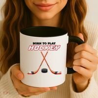 Born To Play Hockey Coffee Mug thumb 3