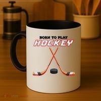 Born To Play Hockey Coffee Mug thumb 4