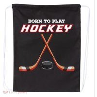 Born To Play Hockey Drawstring Bag thumb 0