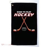 Born To Play Hockey Golf Towel thumb 0