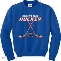Born To Play Hockey Kids Sweatshirt thumb 0