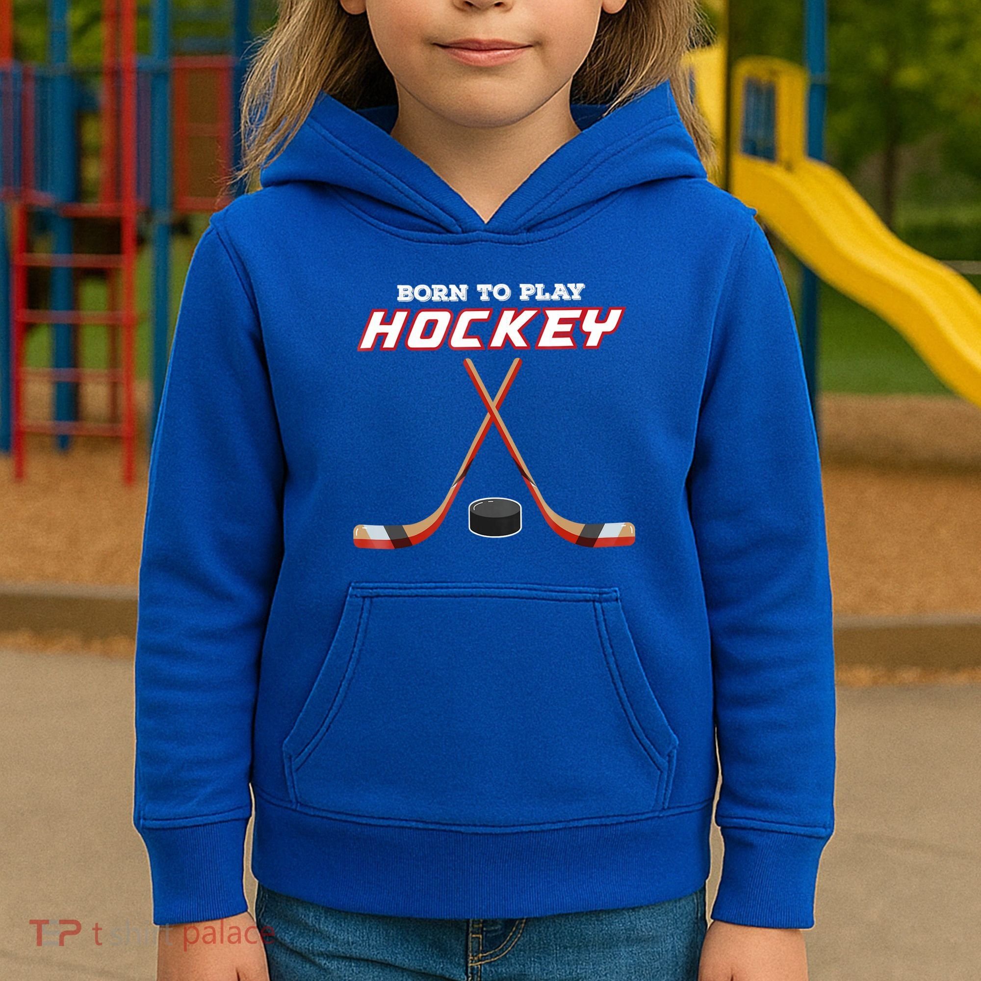 Born To Play Hockey Kids Hoodie
