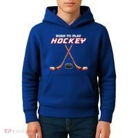 Born To Play Hockey Kids Hoodie thumb 4